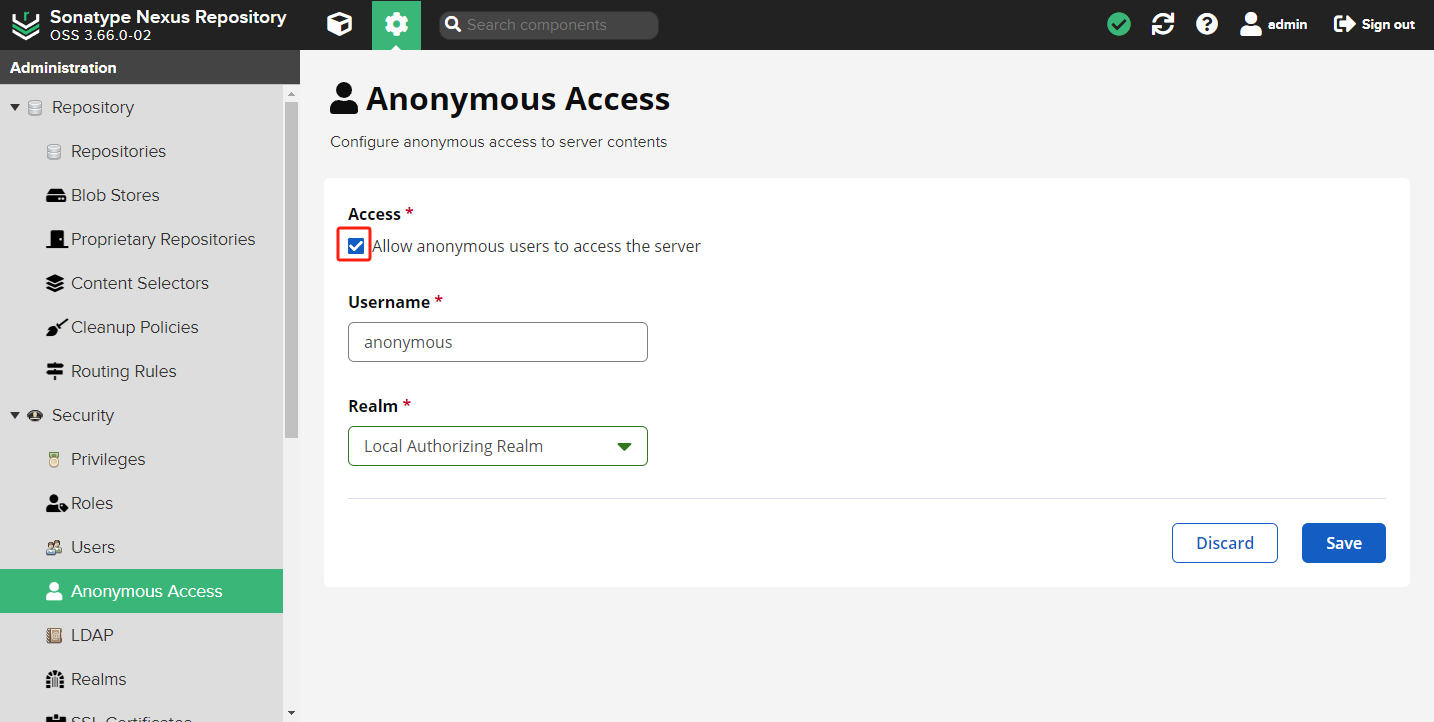 允许匿名用户访问