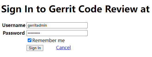 登录 Gerrit 服务
