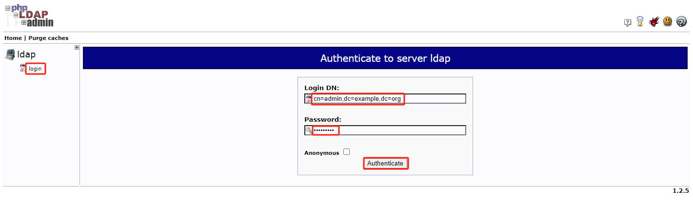 phpldapadmin 登录